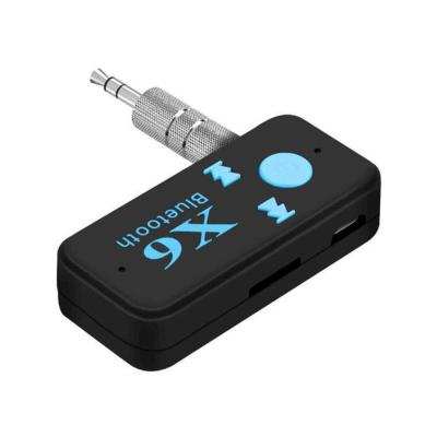 China Car Stereo Audio Adapter X6 Bluetooth 5.0 AUX Receiver Music. Receiver 3.5mm Audio With Microphone HandFree Adapter Support Wireless TF Card for sale