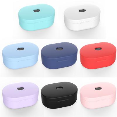 China With New RedMi AirDots Liquid Silicone Solid Color Bluetooth Wireless Headset Hook Applicable Earphone Case for sale