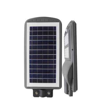 China Smart Residential 40w All In One Solar Garden Light Led Street Light Motion Sensor Reflector And Poles for sale