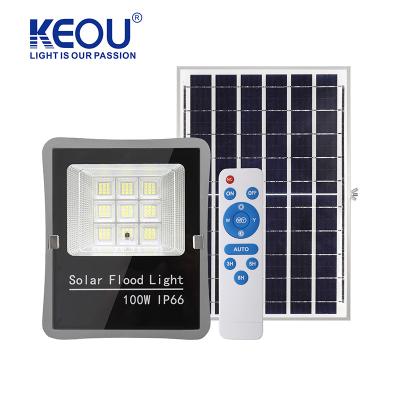 China 100w IP66 Outdoor Waterproof Smart Solar Led Garden Flood Lights 130lm/w for sale