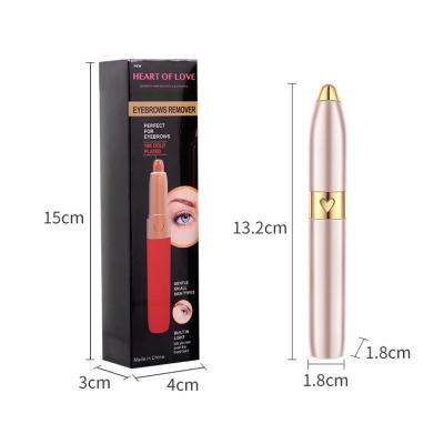 China Newest Female Electric Painless Eyebrow Epilator Trimmer For Women USB Rechargeable Portable Eyebrow Hair Removal Shaver With Light for sale