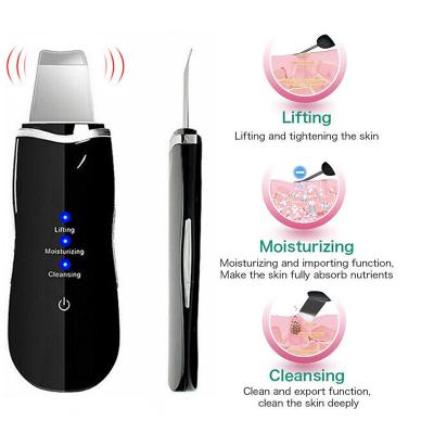 China Best-selling Skin Scrubber Beauty Care Massager Ultrasonic Skin Peeling Ultrasonic Facial Scrubber for sale