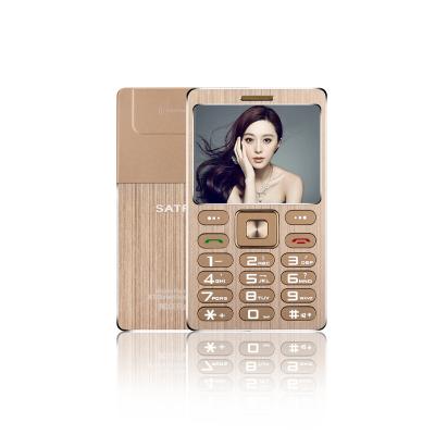 China Dual SIM Card Small slim card size phone MP3 Bluetooth 1.77 inch dust and shockproof phone for sale