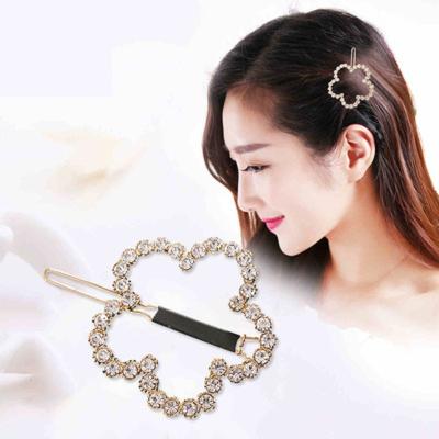 China Fashion Flower Star Crystal Metal Alloy Hair Clip Head Easy Wear Accessories Hot Hairpin for sale