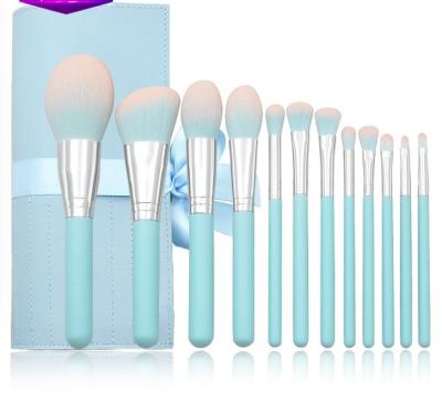 China Custom 12pc Soft Hot Selling Makeup Beauty Tools Professional Soft Synthetic Fiber Wooden Handle Cosmetic Brush Set for sale