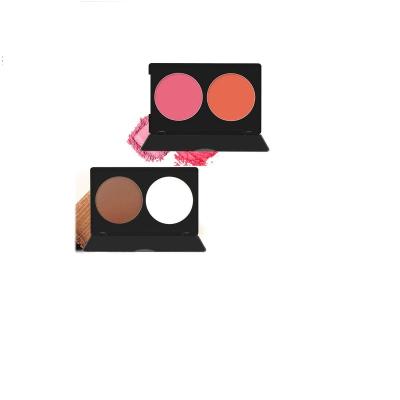 China Waterproof 2 Color Duo Contour Blusher Face Powder Palette Set Waterproof Cosmetics Blush Kits for sale