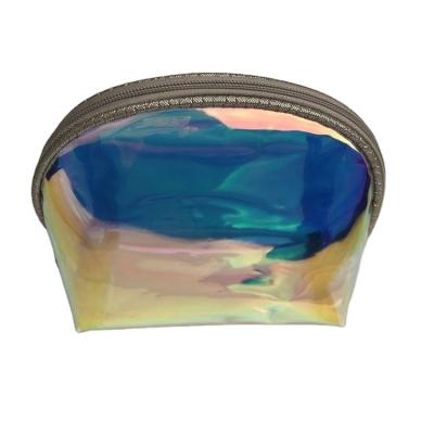 China New TPU Hologram Travel Transparent Custom Iridescent Clear Organizer Zipper Cosmetic Bag for sale