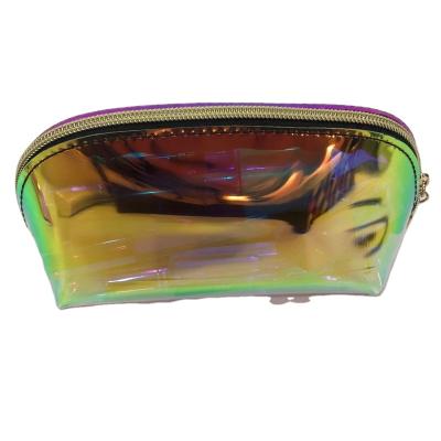 China Durable Hot Selling Hologram Hologram Laser Rainbow TPU Zipper Makeup Waterproof Iridescent Custom Small Pouch Travel Cosmetic Bag For Women for sale