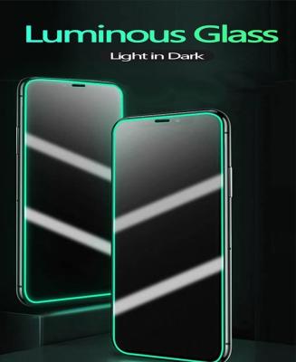 China Durable Glass iPhone X XS 13 Pro XR Luminous Protective Glass 12 11 Max Screen Protector For iPhone 8 Plus Se 6S 7 for sale