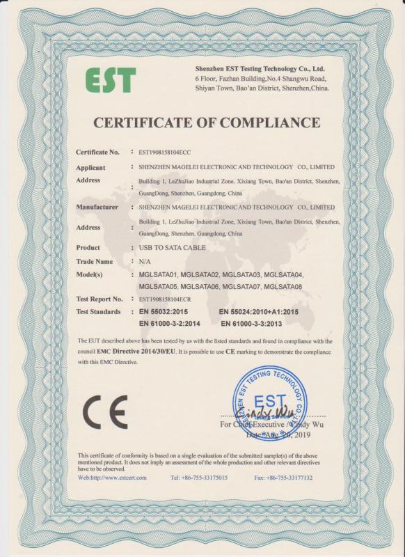 CE - Shenzhen Magelei Electronic And Technology Co., Ltd.