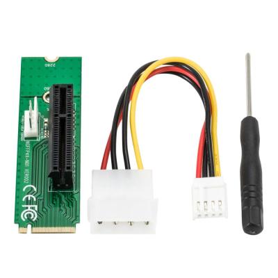 China Desktop NGFF m2 to PCI-e 4X 1X Slot Riser Card M Key M.2 SSD Port to PCIE Adapter Converter for sale