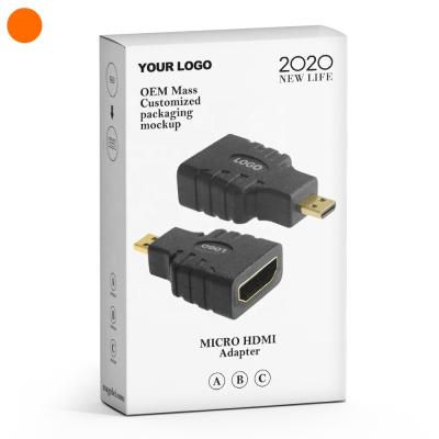 China HDTV/camera/mobile phone Magelei hdmi converter adapter connector micro male to female adaptador micro hdmi to hdmi adapter for sale