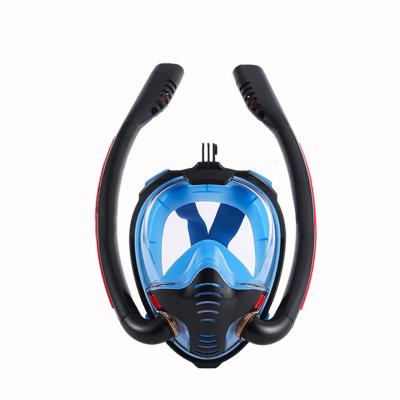 China Full Double Snorkeling Mask Anti Fog Mask Snorkeling Diving Swimming Snorkeling Mask for sale