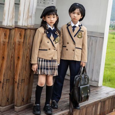 China British business suit kindergarten suit three-piece suit tuxedo college style school uniform primary school children suit for sale