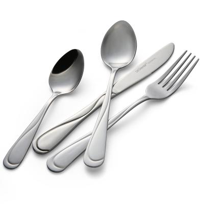 China Reusable Stainless Steel Cutlery Reusable Silver Restaurant Hotel Cutlery Set for sale