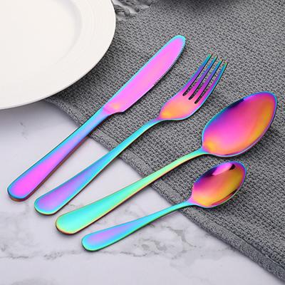 China Kitchen Disposable High Quality Wedding Flatware Restaurant Mirror Gold Stainless Steel Cutlery Set Luxury for sale