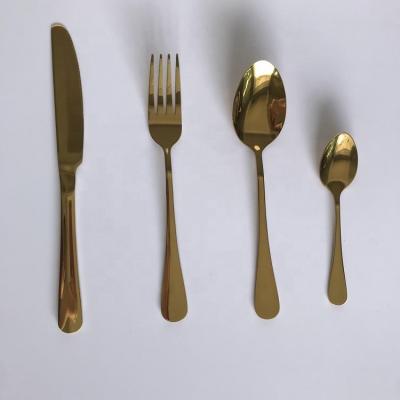 China 24 Pieces Viable Modern Royal Gold Stainless Steel Flatware For Wedding Festival PVD Gold Flatware Stainless Steel Flatware Set for sale