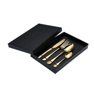 China Disposable Gold Plated Stainless Steel Cutlery Set Kitchen Fork Spoon Knife Cutlery for sale