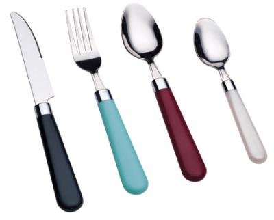 China Sustainable Several Color Handle Stainless Steel Plastic Cutlery With Plastic Handle for sale