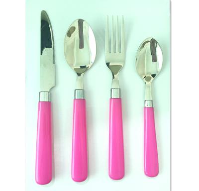 China Durable Plastic Classic Handle Stainless Steel Design Flatware Silverware Set for sale