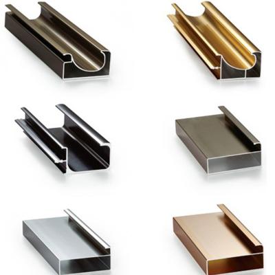 China Aluminum Profiles For Furniture 6063Sandblasted Brushed Anodized Aluminum Extrusion Furniture Handle Profile for sale