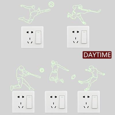 China Cute Cartoon Design Waterproof+Eco-friendly Glowing 5 Sports Switch Stickers Kids Room Decoration Sticker Fluorescent Stickers for sale