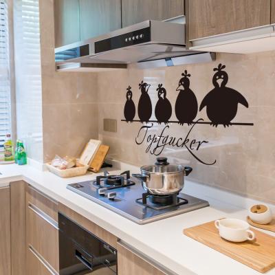 China Waterproof+Eco-friendly Cartoon Design Wall Sticker Dining Room English Decorative Kitchen Decal Removable Wall Stickers for sale