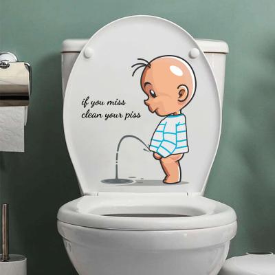 China Removable Waterproof+ECO-Friendly+Self-adhesive 3D Design Cartoon Kid Toilet Sticker Wall Decal for sale