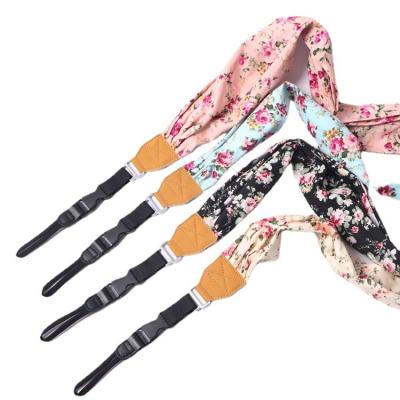 China REWIN Style Flower Print Bohemian Scarf Camera Neck Strap Universal Floral Neck Scarf Belt Strap Soft Camera Neck Strap Compatible with All DSLR for sale