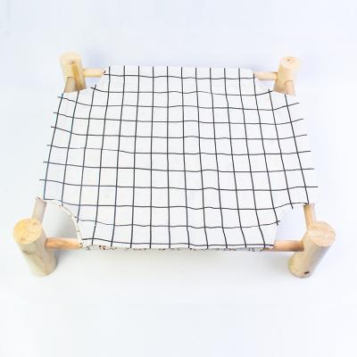 China Travel Pet Bed and Dog Place Wooden Frame Accessories Printed Detachable Washable Camping Bed Cat Hammock for sale