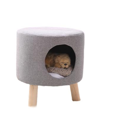 China Four Seasons Solid Wood Pet Cat House Closed Small Dog Viable Kennel Stool Universal Pet Supplies for sale