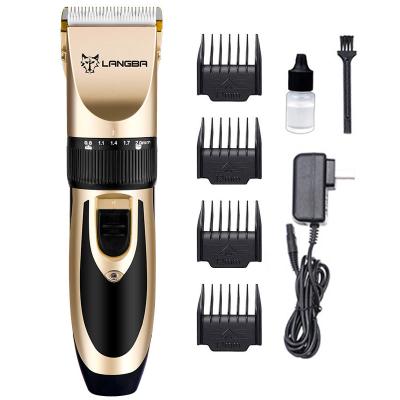 China Langba Professional Quiet Sustainable Cordless Rechargeable Pet Grooming Tool with Comb Guides for Cats and Others Dogs Pets for sale