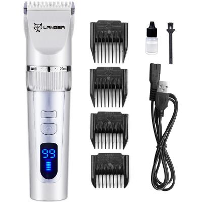 China Best 2 Speed ​​Long Lasting Fast Filling LANGBA Pet Hair Clipper Quiet Professional Trimmer With LCD Display For Dogs Cats Thick Hair for sale