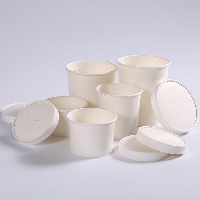 China Disposable Eco-Friendly Biodegradable Eco Friendly Disposable Paper Take Away Packaging Cup Bowl With Lids for sale