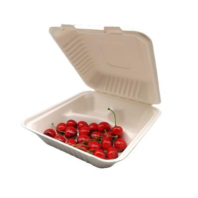 China China factory hot sale biodegradable eco-friendly disposable take away food bagasse sugarcane lunch box for food for sale