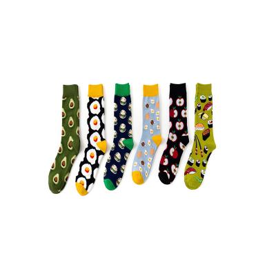 China Factory direct men's tube socks QUICK DRY surface happy pattern black non-elastic fashion streetwear socksmens ankle socks for sale