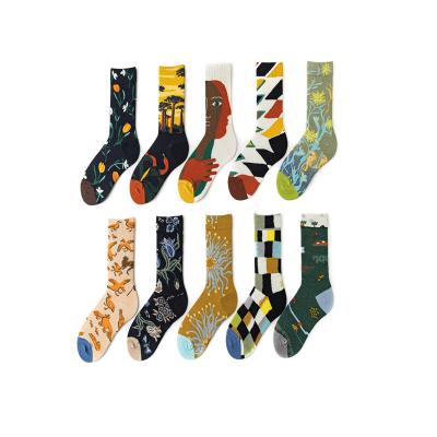 China Factory direct luxury QUICK DRY men's socks dress colorful pattern long fashion happy socks for sale