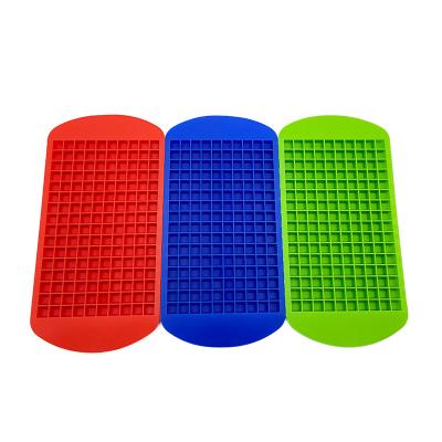 China Summer Viable Hot Sale Stackable Cocktail Ice Cube Mold Makers, 160 Grids Mini Tiny Silicone Ice Cube Tray for sale