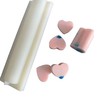 China Heart Rabbit Shape Hot Viable Handmade Amazon Spun Handmade Soap Making Supplies Long Press Column Tube Silicone Soap Pipe Candle Mold for sale