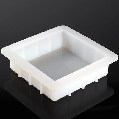 China Sustainable Square Silicone Soap Mold Easy Removal White Handmade Loaf Mold for sale