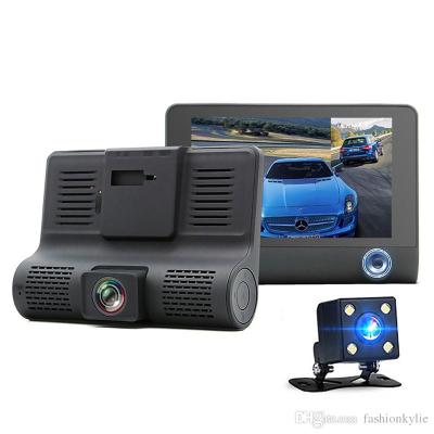 China Sameuo S13 Front & Rear 3 Lens Dash Rear Cam DVR Camera Remote Control AUTO Reverse Car Monitor for sale