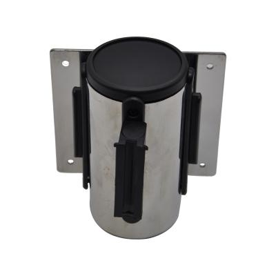 China Three Way Connection 3 Meters Portable Stainless Steel Wall Mount Belt Retractable Barrier for sale