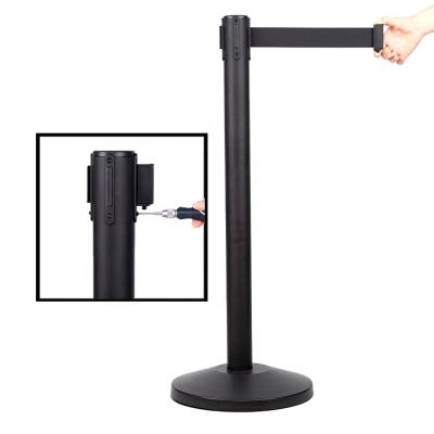 China Wholesale Powder Coated Cast Iron Retractable Barrier Belt Stand Crowd Control Queue Traffic Barrier Post For Concert for sale