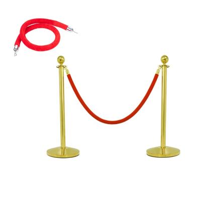 China Custom Airport Crowd Control Stainless Steel Racks Red Black Purple With Velvet Rope Apply To Hotel for sale