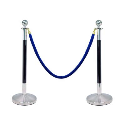 China Wholesale Crowd Control Gold Silver Velvet Rack Metal Airport Stainless Steel Braided Rope Barrier for sale