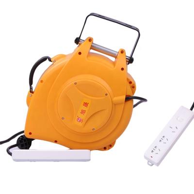 China Wholesale Yellow Small Automatic Extension Power 20m Consumer Electronics Retractable Cable Reel for sale