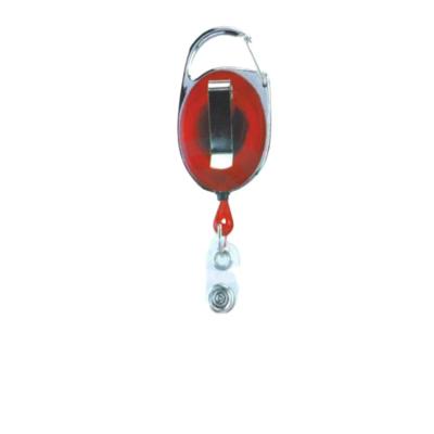 China Plastic+metal hot sales red retractable plastic metal badge reel with slide clip for sale