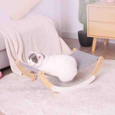 China Viable Warm Pet Cat Travel Swing Bed Hammock Cat Bed Cat Hammock Handmade Wooden for sale