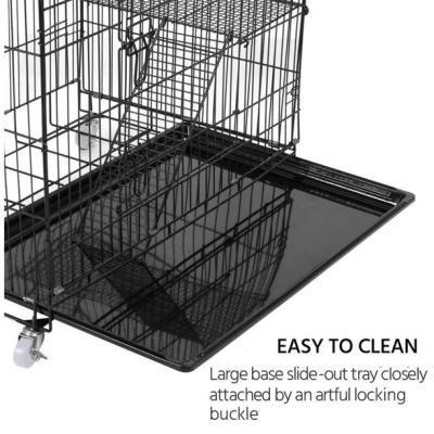 China 3 Tier Viable Outdoor Portable Folding Cat Cage With Wheels For Sale for sale