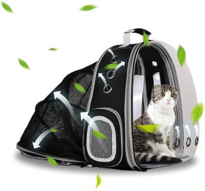 China Large Pet Space Pet Backpack Small Capsule Sale Puppy Bag Viable Hot Transparent Expandable Travel Bag for sale